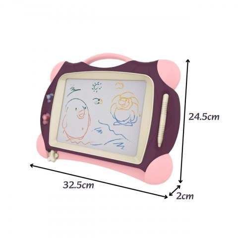 WOOPIE Znikopis Tablica Magnetyczna Kolorowa + 2 Stempelki Fioletowy