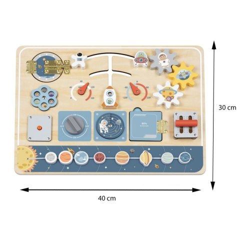 TOOKY TOY Drewniana Tablica Edukacyjna Montessori Astronauta Statek Kosmiczny