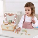 TOOKY TOY Drewniana Toaletka Motylek Akcesoria Lustro z Oświetleniem LED + Kosmetyki