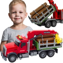 WOOPIE Ciężarówka z Ruchomym Dźwigiem do Drewna Dźwięk Światła 1:14