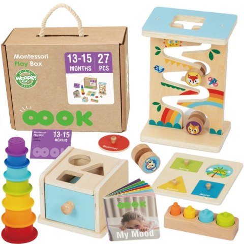 WOOPIE GREEN Pudełko Box 6w1 13-15m Montessori Edukacyjne Sensoryczne FSC