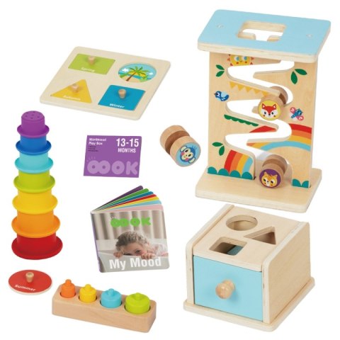 WOOPIE GREEN Pudełko Box 6w1 13-15m Montessori Edukacyjne Sensoryczne FSC