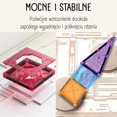 WOOPIE Klocki Magnetyczne Konstrukcyjne 3D Zestaw Edukacyjny Zamek Pojazdy110el..