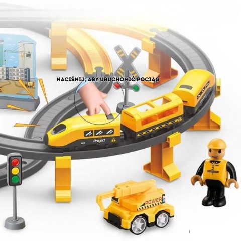WOOPIE Kolejka Elektryczna Lokomotywa Ekipa Budowlana Zestaw 92el.