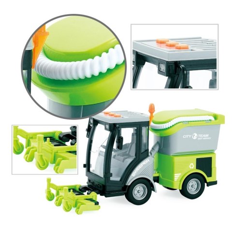 WOOPIE Zamiatarka Miejska 1:16 Zielona Efekty Dźwiękowe i Świetlne