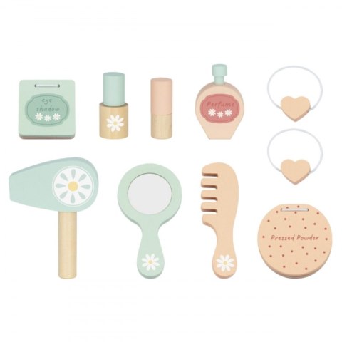 TOOKY TOY Drewniana Toaletka Motylek Akcesoria Lustro z Oświetleniem LED + Kosmetyki