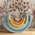 TOOKY TOY Pastelowa Układanka Drewniane Klocki Montessori Tęcza