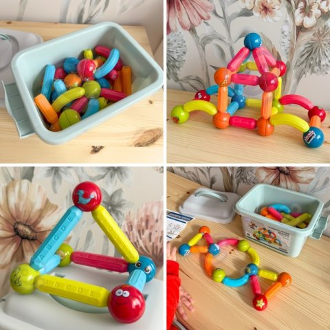 WOOPIE Magnetyczne Klocki Konstrukcyjne Edukacyjne 52 el.