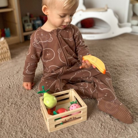 CLASSIC WORLD Zestaw Drewnianych Owoców w Koszyku 6 el.