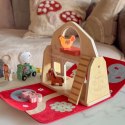 TOOKY TOY Drewniana Składana Farma w Walizce ze Zwierzątkami