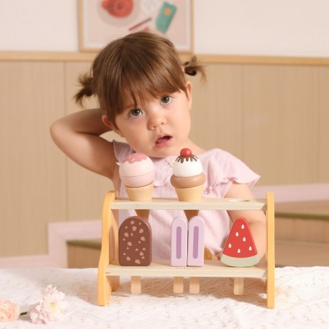 VIGA Drewniana Lodziarnia Sklepik Zestaw z Lodami 6 szt Lodów