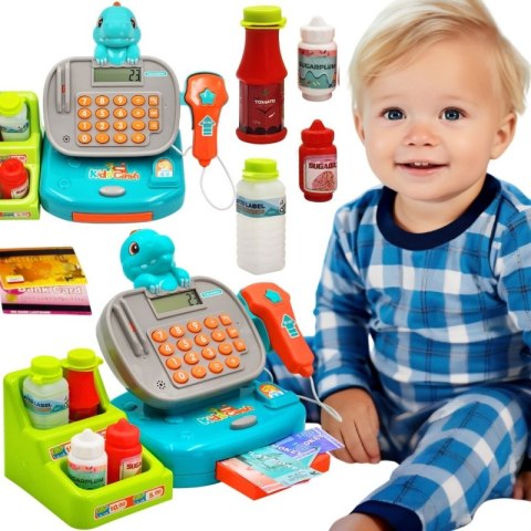 WOOPIE Kasa Sklepowa z Półką DINO Niebieski