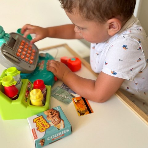 WOOPIE Kasa Sklepowa z Półką DINO Niebieski