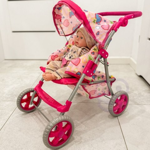 WOOPIE ROYAL Spacerówka Wózek dla Lalek Serca Kolorowe