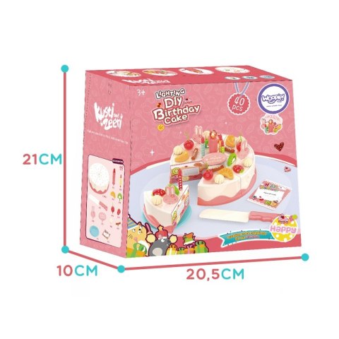 WOOPIE Tort Urodzinowy do Krojenia na Rzepy Świeczki Owoce 40 el.