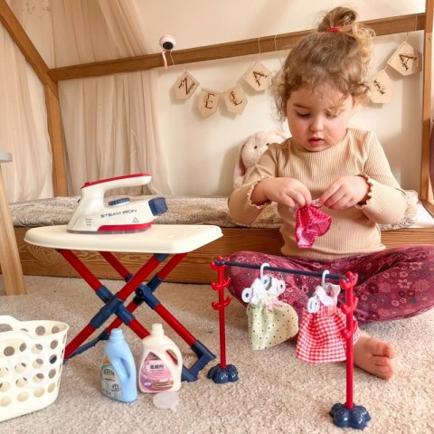 WOOPIE Zestaw XXL Deska do Prasowania z Żelazkiem Wieszakiem Koszem na Pranie i Ubraniami 14 el.