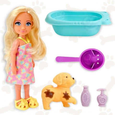 WOOPIE ROYAL Laleczka z Pieskiem Wanną i Akcesoriami Do Pielęgnacji Pupila