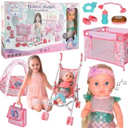 WOOPIE ROYAL Lalka Bobas 36 cm Syrenka Interaktywna Zestaw XXL Opiekunka 18w1