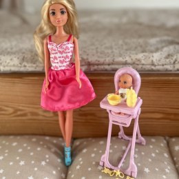 WOOPIE ROYAL Lalka Lily Bobas Krzesełko do Karmienia Zestaw Akcesoria