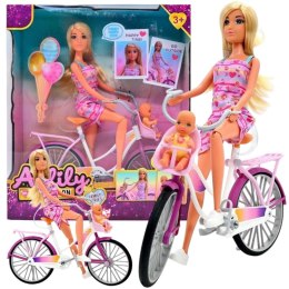 WOOPIE ROYAL Lalka Lily Rowerzystka Bobas w Foteliku Rower