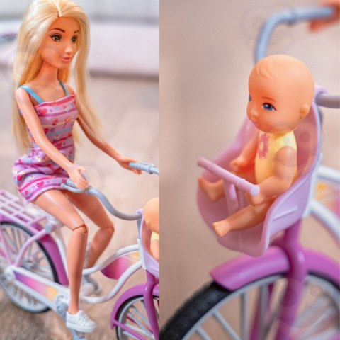 WOOPIE ROYAL Lalka Lily Rowerzystka Bobas w Foteliku Rower