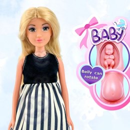 WOOPIE ROYAL Lalka Lily w Ciąży Sukienka w Czarno-białe Paski