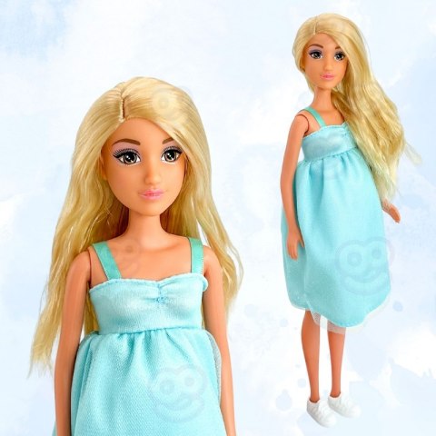 WOOPIE ROYAL Lalka Lily z Brzuszkiem w Ciąży Niemowlak Błękitna Sukienka