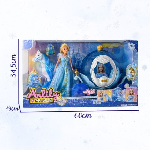 WOOPIE ROYAL Lalka Lodowa Księżniczka Lily i Magiczny Duży Powóz Karoca Akcesoria
