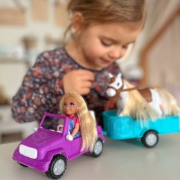 WOOPIE ROYAL Lalka Niki Zestaw z Koniem Samochodem i Przyczepą