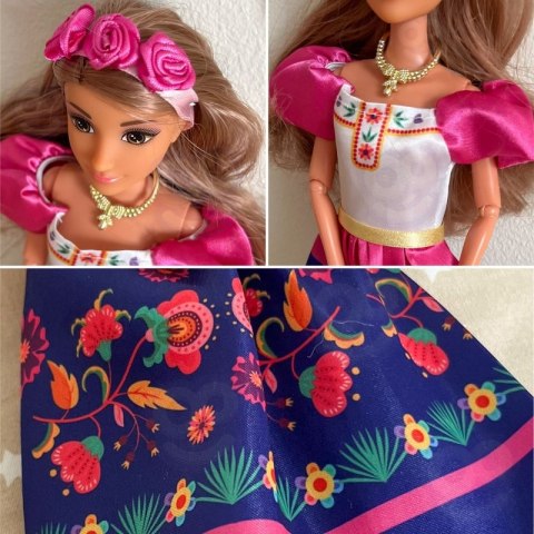 WOOPIE ROYAL Lalki Kobiety Świata Lily Meksykanka Tradycyjny Strój Kwietny Wzór