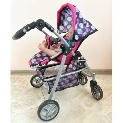 WOOPIE ROYAL Wózek dla Lalek Regulowane Siedzisko 4 Koła