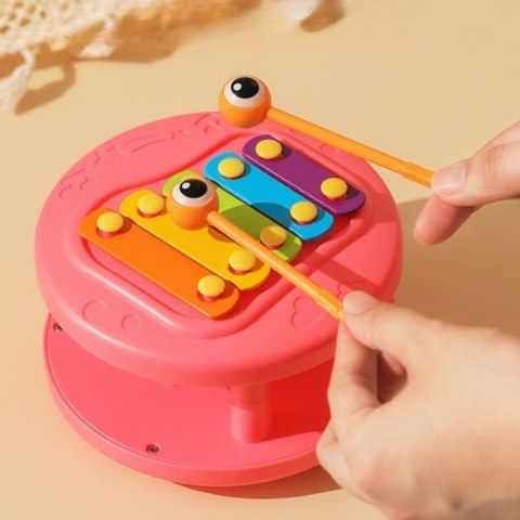 WOOPIE Ślimak do Ciągnięcia 4w1 Cymbałki Zębatki Sensoryczne Wyrzutnia + Małe Autko