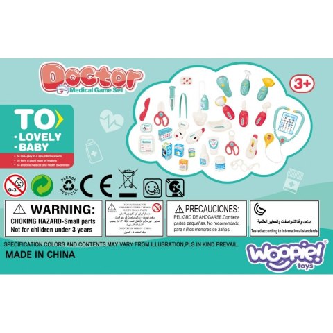 WOOPIE Zestaw Lekarski Mały Lekarza Doktor w Walizce Światło Dźwięk + Akc.