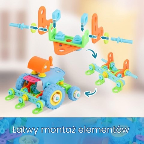 WOOPIE Zestaw Pojazdów Klocki Konstrukcyjny 6w1 STEM