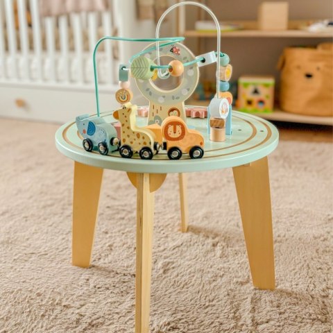 TOOKY TOY Drewniany Stolik Edukacyjny Montessori XXL Dla Dzieci 2+ Interaktywny Kolejka