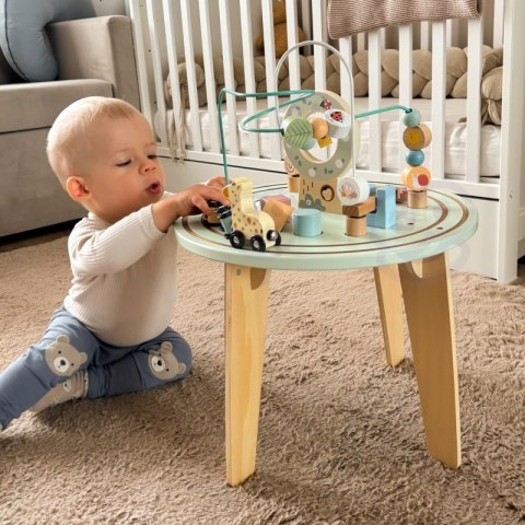 TOOKY TOY Drewniany Stolik Edukacyjny Montessori XXL Dla Dzieci 2+ Interaktywny Kolejka