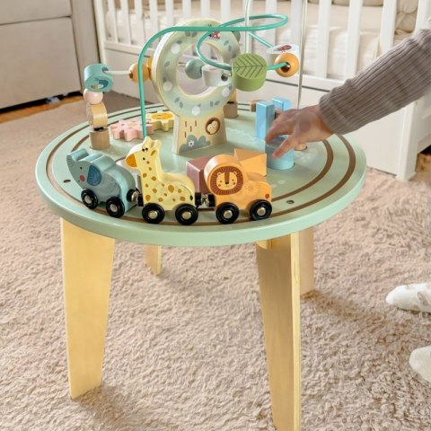TOOKY TOY Drewniany Stolik Edukacyjny Montessori XXL Dla Dzieci 2+ Interaktywny Kolejka