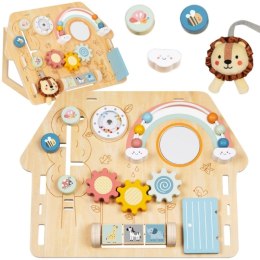 TOOKY TOY Duża Drewniana Tablica Manipulacyjna Domek - Centrum Aktywności