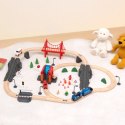 Tooky Toy Drewniana Kolejka Elektryczna Straż Pożarna Efekty Dźwiękowe 70 el. FSC