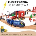Tooky Toy Drewniana Kolejka Elektryczna Straż Pożarna Efekty Dźwiękowe 70 el. FSC