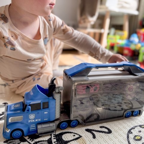WOOPIE Ciężarówka Policyjna 2w1Transporter Tor Samochodowy