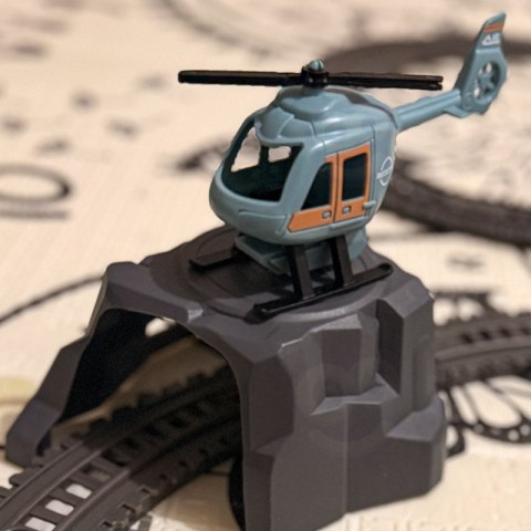 WOOPIE Elektryczna Kolejka Tor Retro Ciuchcia Lokomotywa + 2 Wagony - Zestaw 76 el.