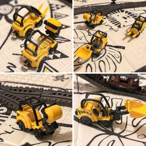 WOOPIE Elektryczna Kolejka Tor Retro Ciuchcia Lokomotywa + 2 Wagony - Zestaw 76 el.