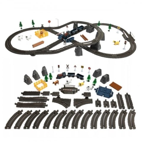 WOOPIE Kolejka Elektryczna Lokomotywa Towarowa Tor XXL 90 el.