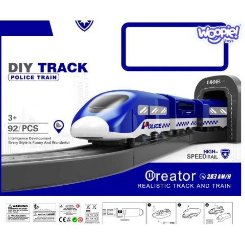 WOOPIE Kolejka Elektryczna Tor Samochodowy Komisariat Policji Helikopter Auta 92 el.