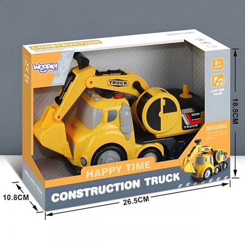 WOOPIE Koparka City Truck Efekty Dźwiękowe i Świetlne