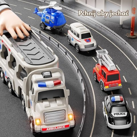 WOOPIE Laweta Drogowa zestaw 5 Aut - Ambulans