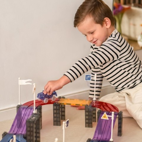 WOOPIE Magnetyczny Tor Samochodowy Wyścigowy + Autko 76 el.