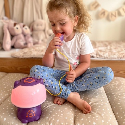 WOOPIE Multifunkcyjna Lampka RGB Głośnik Bluetooth Karaoke Modulator Głosu Karta SD Fioletowa