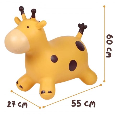 WOOPIE Skoczek Gumowy do Skakania Żyrafa Żółta + Pompka